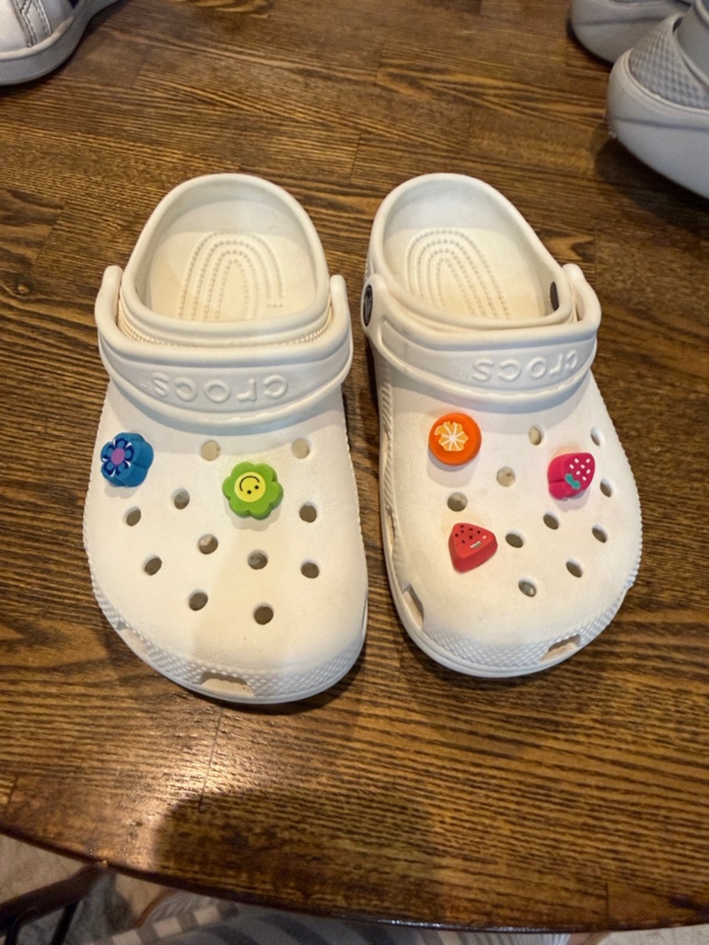 CROCS Kids' White Clog with Colorful Jibbitz Charms